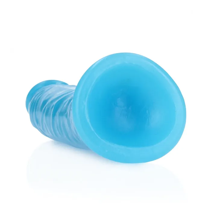 Anal Realrock 6 Inch Slim Glow in the Dark Neon Blue