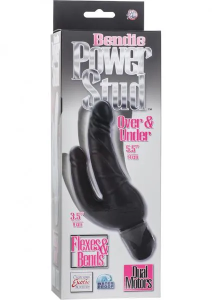 Bendie Bendie Power Stud Over Under Double Vibrating Dildo Waterproof Black Female Sex Toys Bendie Bendie Power Stud Over Under Double Vibrating Dildo Waterproof Black Female Sex Toys