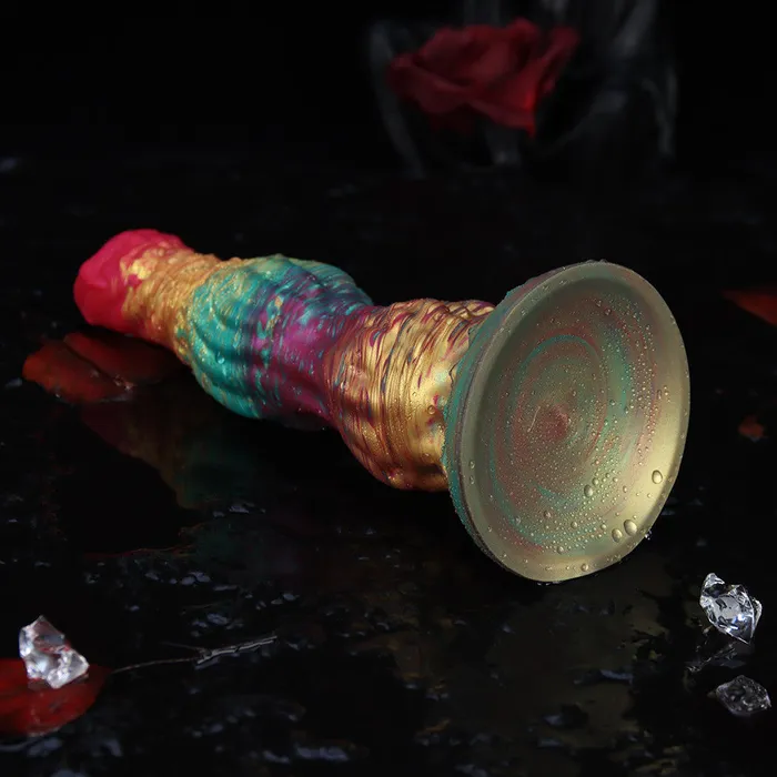  Anal Rainbow Ombre Knot Anal Dildo