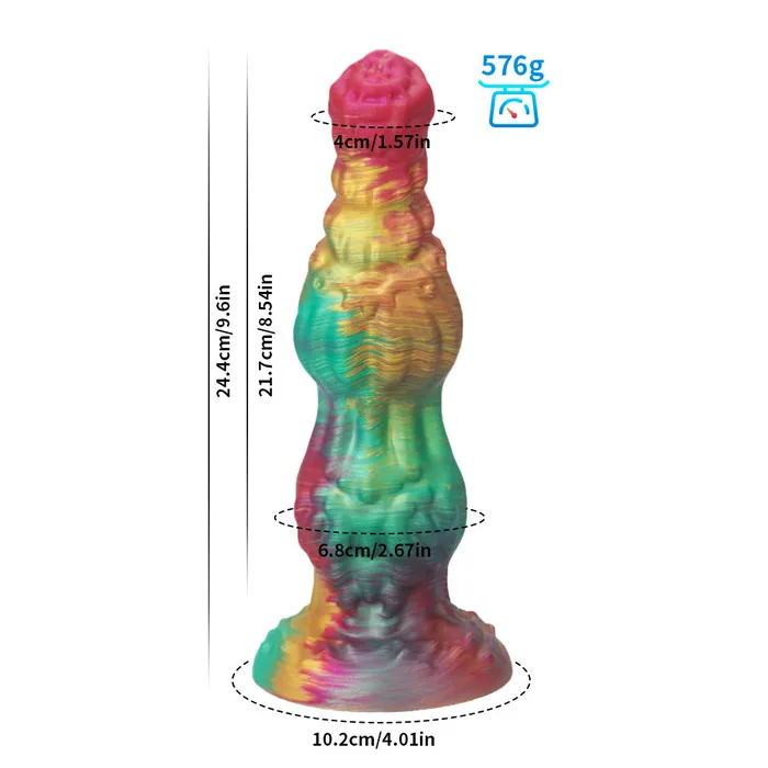  Anal Rainbow Ombre Knot Anal Dildo