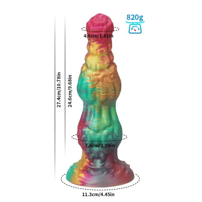  Anal Rainbow Ombre Knot Anal Dildo