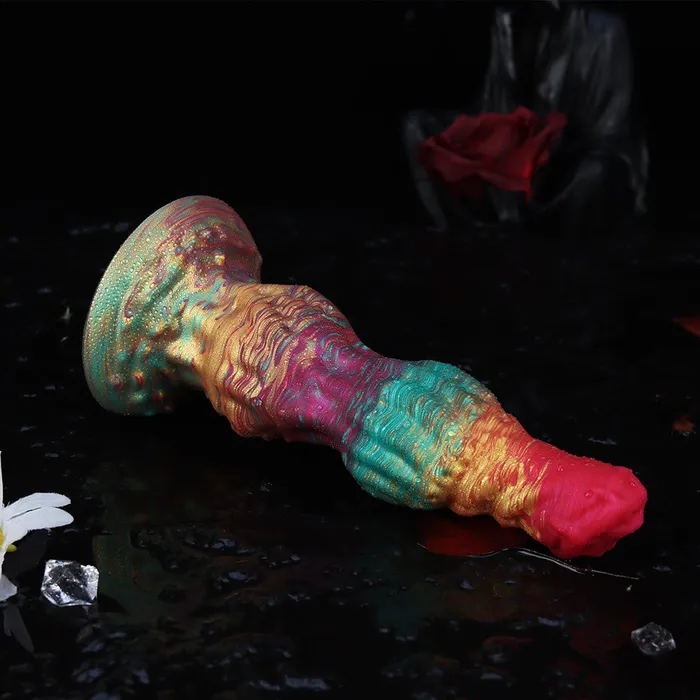  Anal Rainbow Ombre Knot Anal Dildo